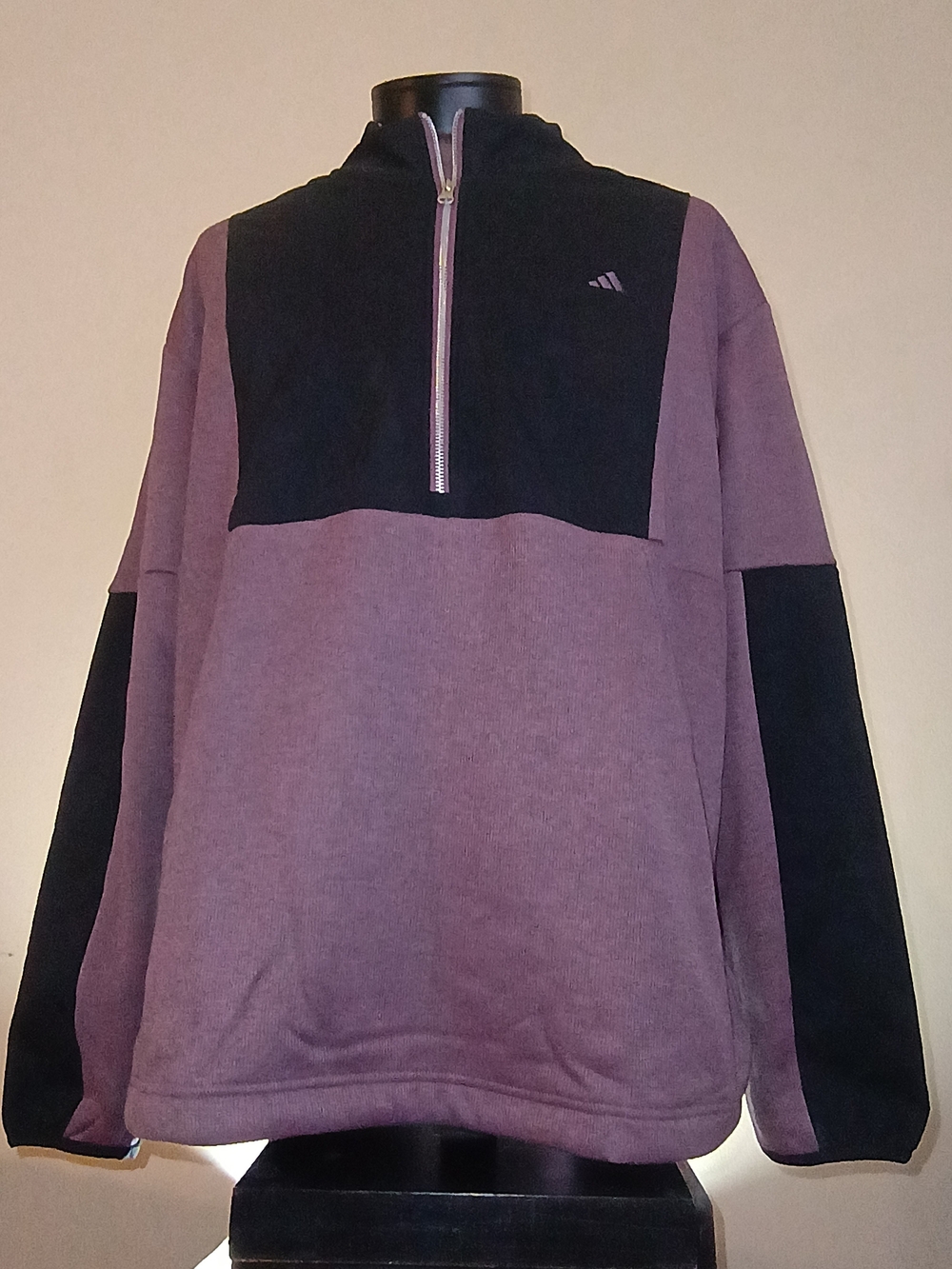 Adidas Go To DWR Hybrid HZ 1/2 Zip Golf Pullover Fig and Black - NWT XL  $130